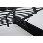 Upholstered Platform Bed Frame With Adjustable LED Headboard, USB C-Charging, Hydraulic Lift