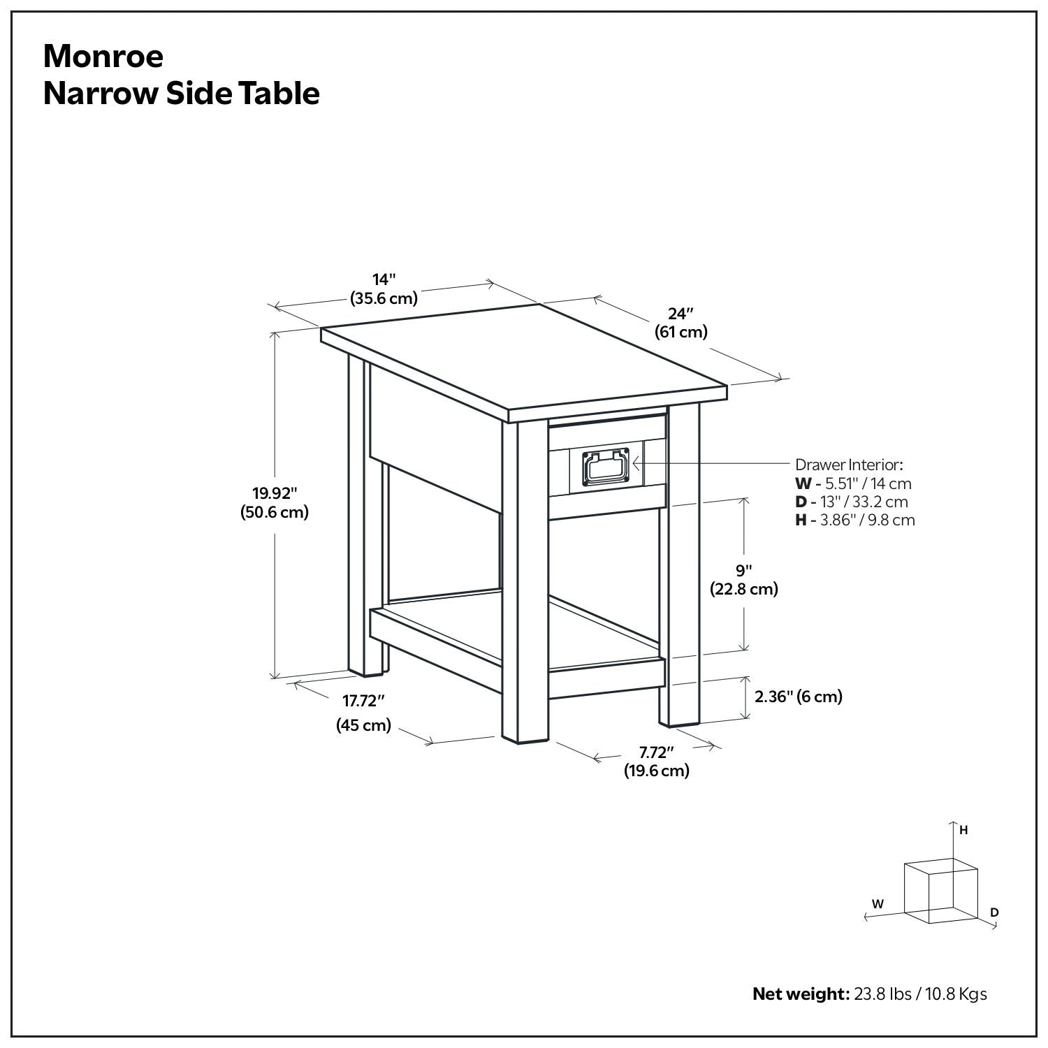 Monroe - Handcrafted Side Table