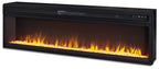 Electric LED Black Wide Fireplace Insert 57.63"W x 8.88"D x 16.88"H