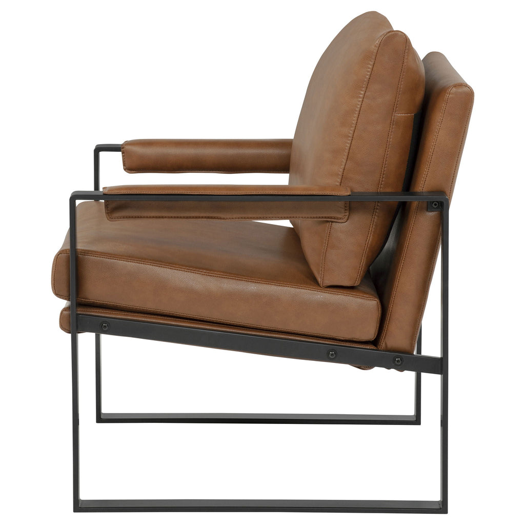 Rosalind Upholstered Track Arm Accent Chair Brown