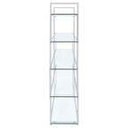 Elmer 63-inch 5-shelf Bookshelf Clear and Chrome