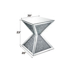 Noralie - End Table With Faux Diamonds - Mirrored
