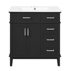 Modern Bathroom Vanity With Sink, Storage Cabinet, Soft Close Doors, Deep & Standard Drawers