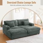 Oversized Double Chaise Lounge Sofa Bed With USB Ports And Cup Holders