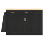 Kitchen Sideboard With Sliding Door Cabinet, 3 Tier Spice Rack