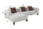 Mardi - Tweed Sectional Sofa With 3 Pillows - Maroon / Beige