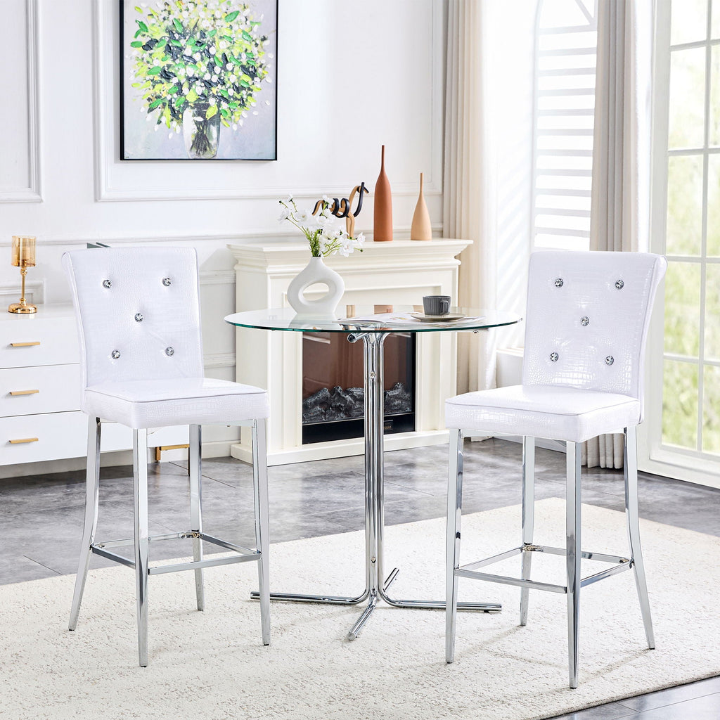 Bar Chairs & Crystal Clasp Design (Set of 2)