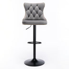 Swivel Barstools Adjusatble Seat Height, Modern Upholstered Bar Stools With Backs Comfortable Tufted For Home Pub And Kitchen Island (Set of 2)
