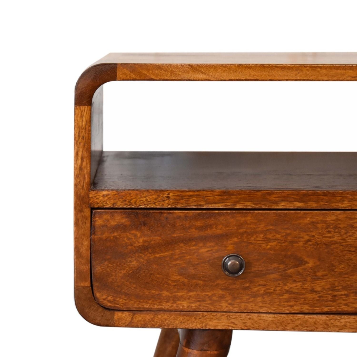 Solid Wood Curved Media Unit