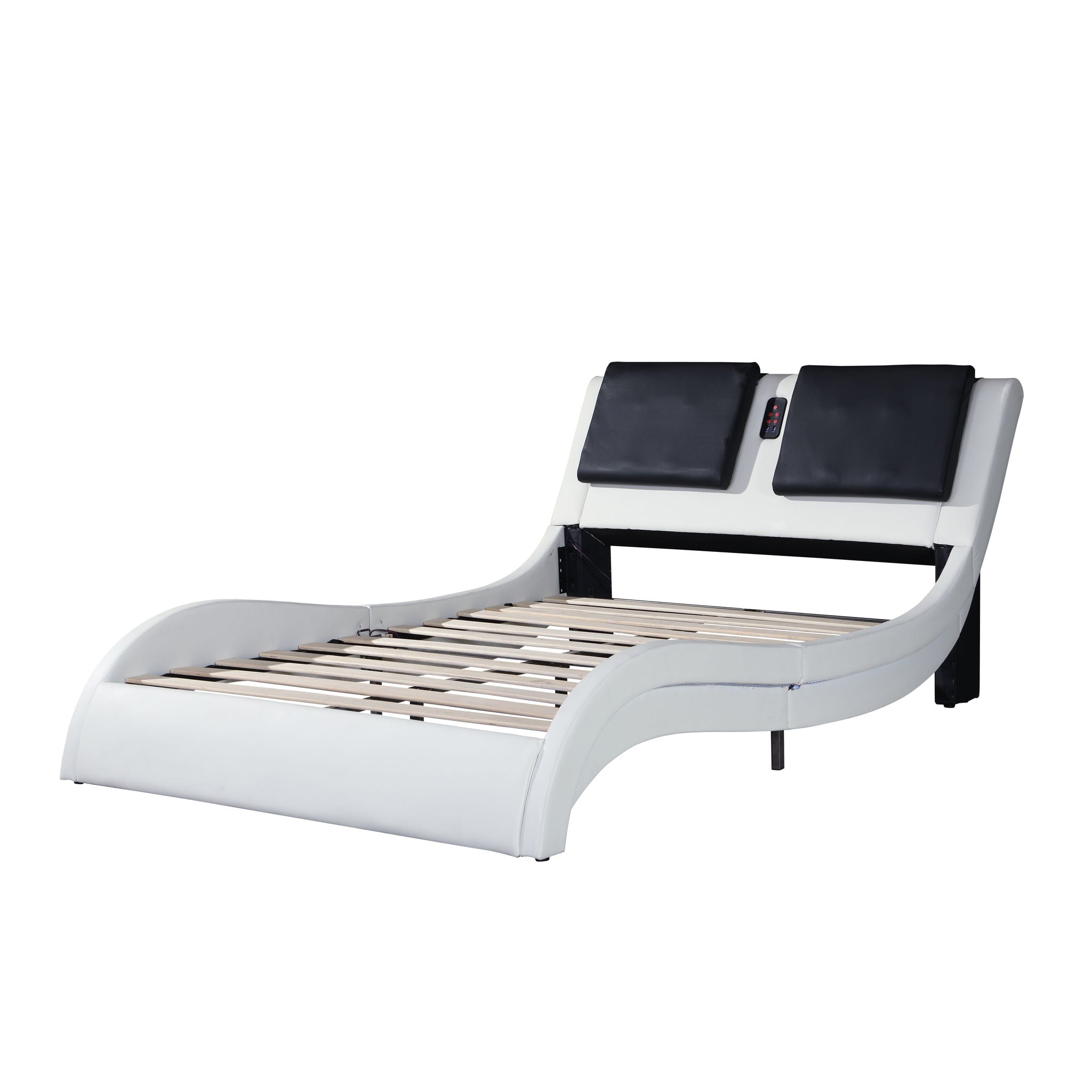 Platform Bed Frame With LED Lighting, tooth Music, Vibration Massage