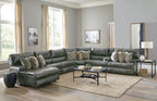 Como - 7 Piece Italian Leather Match Reclining Sectional