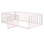 Metal Floor Bed Frame With Fence And Door