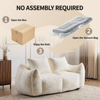 Giant Bean Bag Couch, Ultra Soft Fluffy Loveseat For Living Room