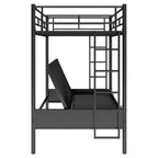Twin Over Full Bunk Bed, Multifunction - Black