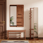 Wall Mounted Full Length Mirror With Shelf And Hook