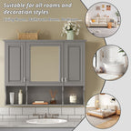 Wall Mounted Bathroom Medicine Wall Cabinet With Mirror & Open Shelves