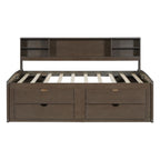 Daybed With 2 Bedside Cabinets, Upper Shelves And 4 Drawers