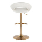 Posh - Contemporary / Glam Adjustable Barstool With Swivel With Rounded T Footrest (Set of 2)