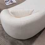 Curved 3 Seater Sofa For Living Room - White