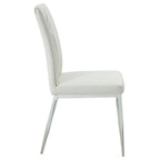 Kamaile - Side Chair (Set of 2) - Beige Synthetic Leather & Chrome