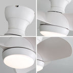 23" Bedroom Ceiling Fan With 3 Color Dimmable 3 ABS Blades Remote Control Dc Motor With 18W Led Light