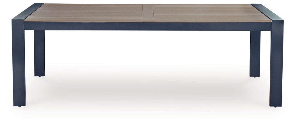 East Beach - Rectangular Dining Table With Umbrella Option - Blue