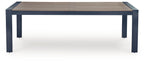 East Beach - Rectangular Dining Table With Umbrella Option - Blue