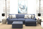 Cape May - Sofa Chaise With Comfort Coil Seating, 41" Cocktail Ottoman And 5 Accent Pillows Included