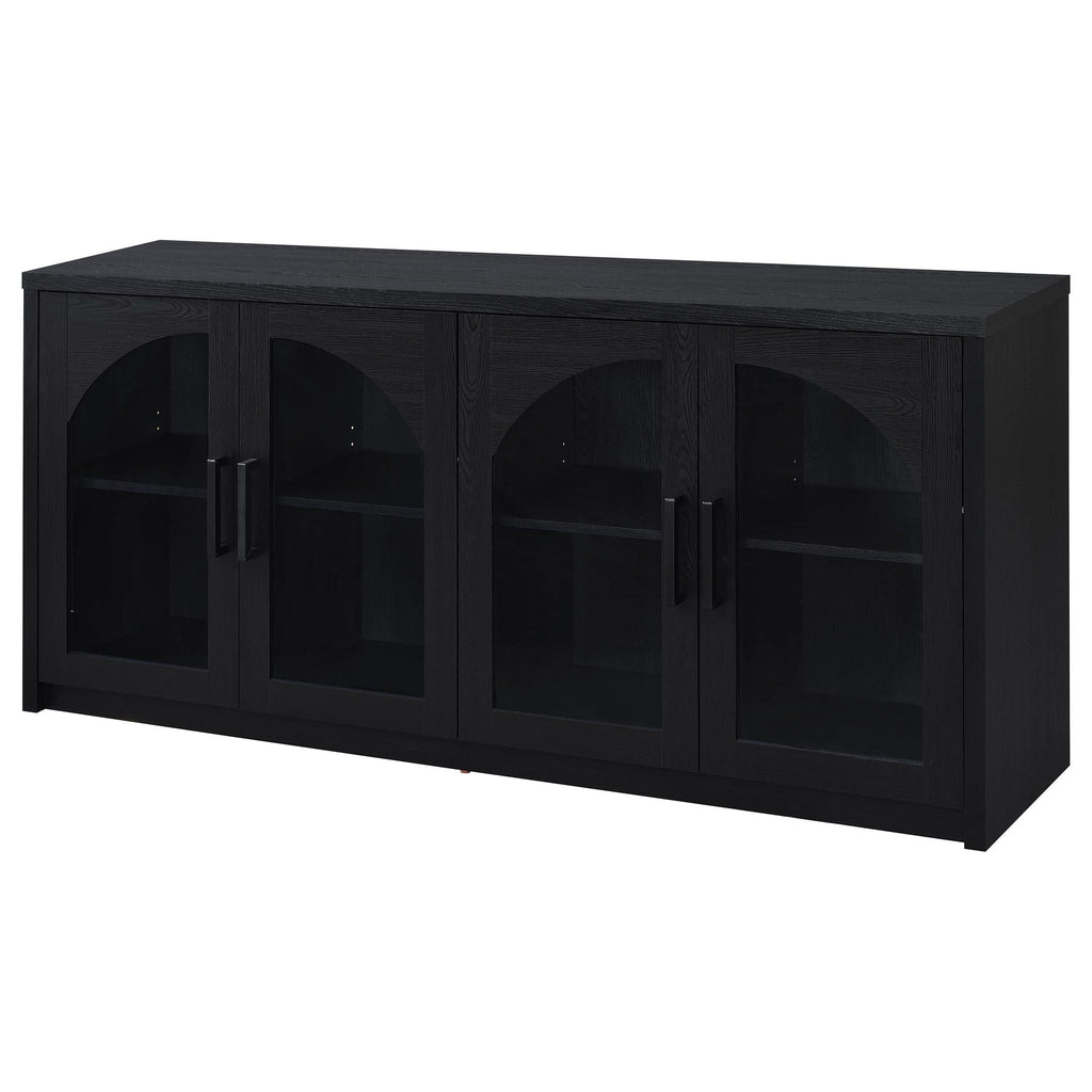 Riva 4-door Dining Sideboard Buffet Storage Credenza Black