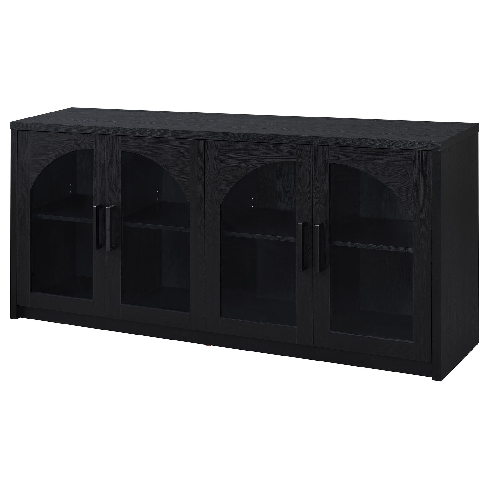 Riva 4-door Dining Sideboard Buffet Storage Credenza Black