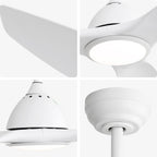 Bredoom Ceiling Fan With Remote Control And LED Light, Blades, Reversible DC Motor For Indoor / Outdoor Use
