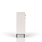 Bar Cabinet With Large Storage - White / Pecan