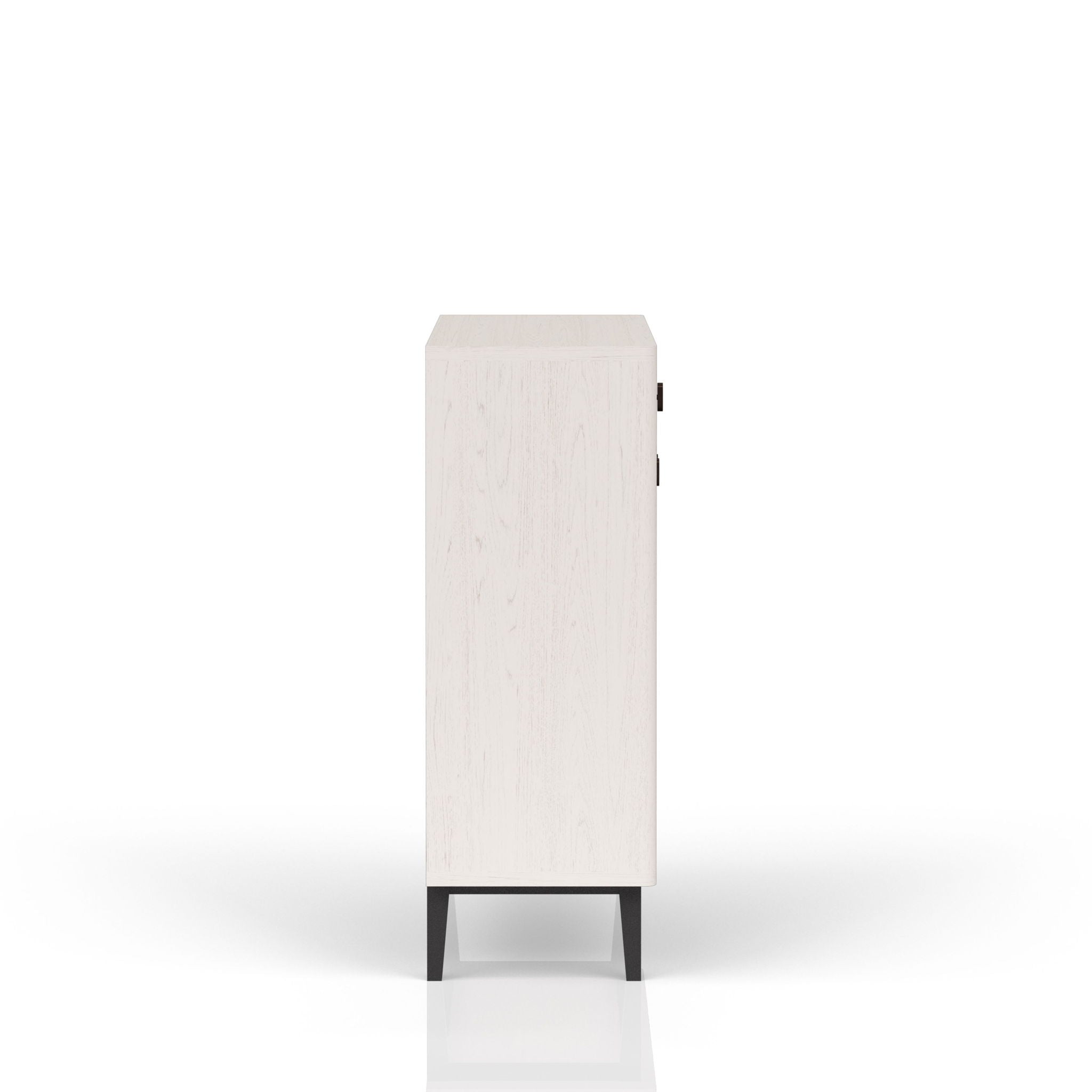 Bar Cabinet With Large Storage - White / Pecan
