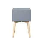Side Table With 2 Drawer, Mid-Century Modern Storage Cabinet For Bedroom