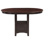 Lavon Oval 60-inch Counter Height Extension Dining Table Chestnut