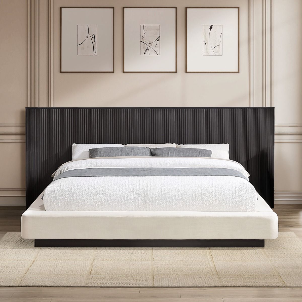 Clayten - Queen Bed - Beige / Espresso