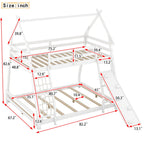 Georgiana - Twin Over Queen House Bunk Bed With Climbing Nets And Climbing Ramp