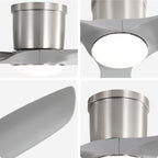 Flush Mount Ceiling Fan With Dimmable LED Light, 3 Blades, Reversible DC Motor Blades For Living Room