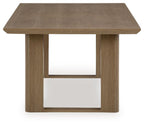 Serene Bay - Rectangular Dining Table With Umbrella Option - Dark Brown