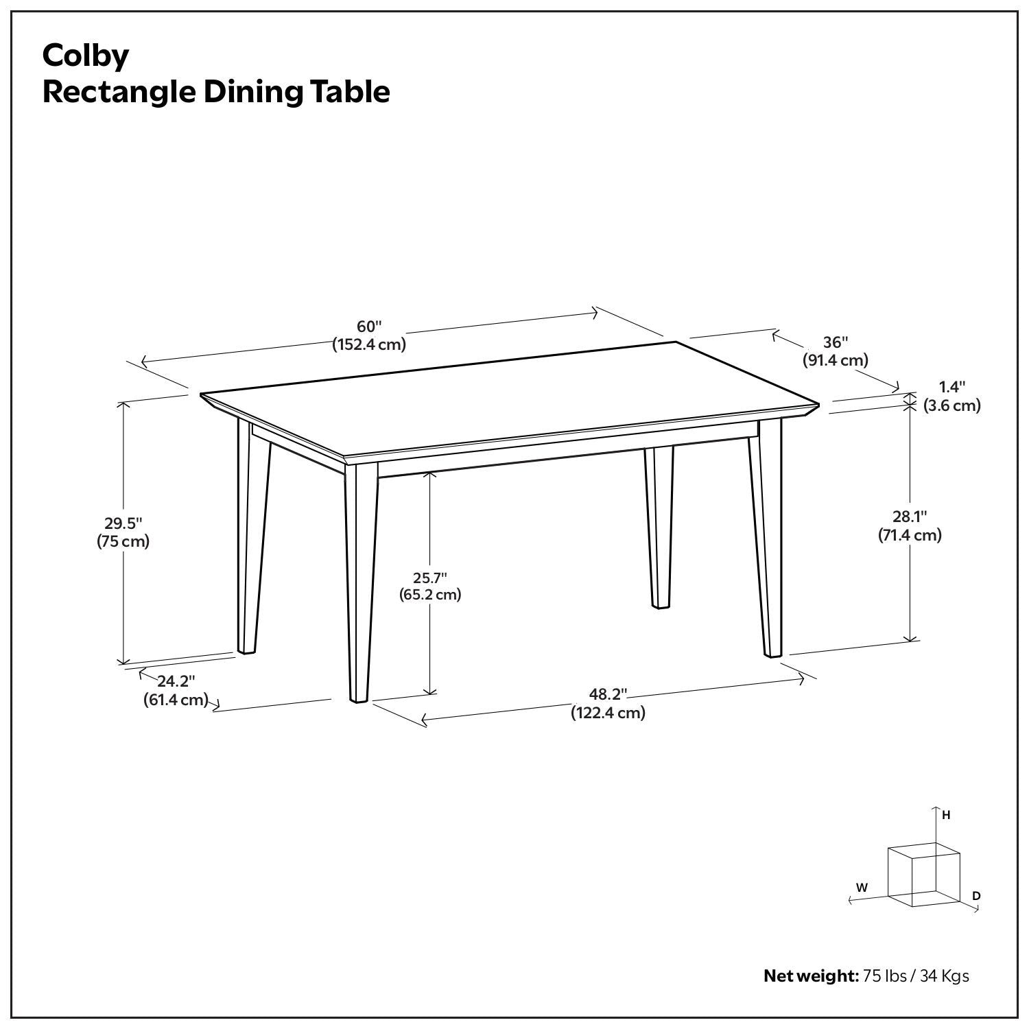 Colby - Dining Table, Contemporary