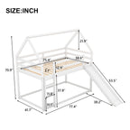 House Shape Bunk Bed With Slide And Ladder