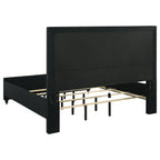 Ravenne Velvet Upholstered Eastern King LED Panel Bed Black