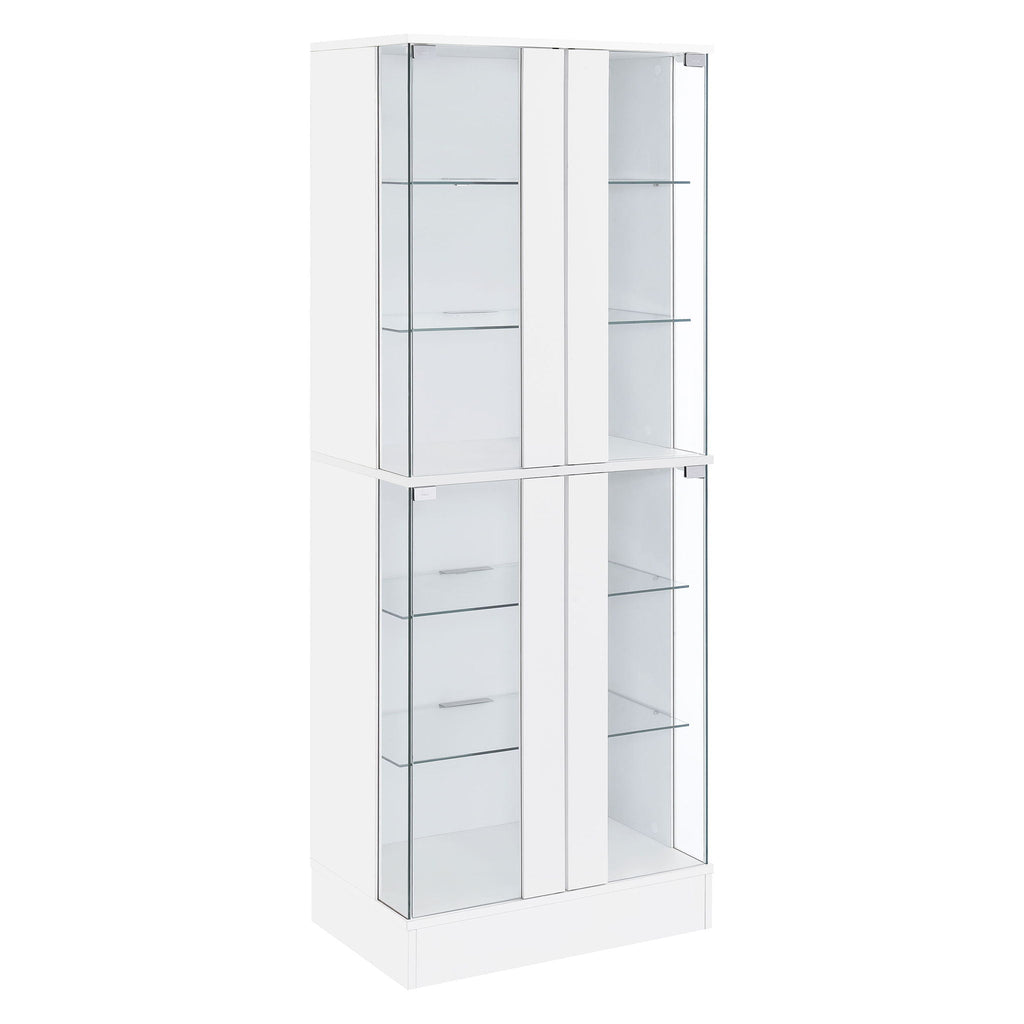 Cabra 4-door LED Curio Display Cabinet White High Gloss