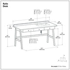 Rylie - Desk - Natural Aged Brown