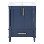Bathroom Vanity With Ornate French Cylinder Legs, Soft Close Drawer