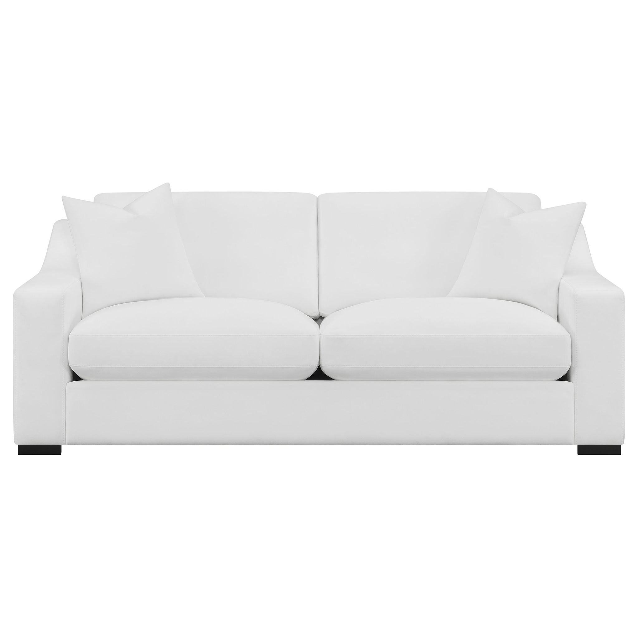 Ashlyn 3-piece Upholstered Sloped Arm Sofa Set White
