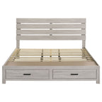 Brantford Wood Eastern King Storage Panel Bed Coastal White