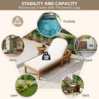 Outdoor Chaise Lounge With 5 Position Adjustable Backrest (Set of 2)