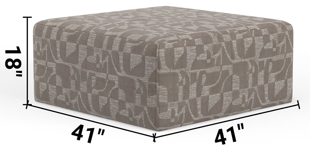 Zeke - Cocktail Ottoman - Cloud