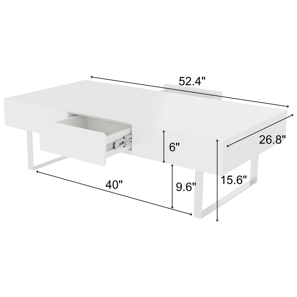 Rectangular Coffee Table With Hidden Storage